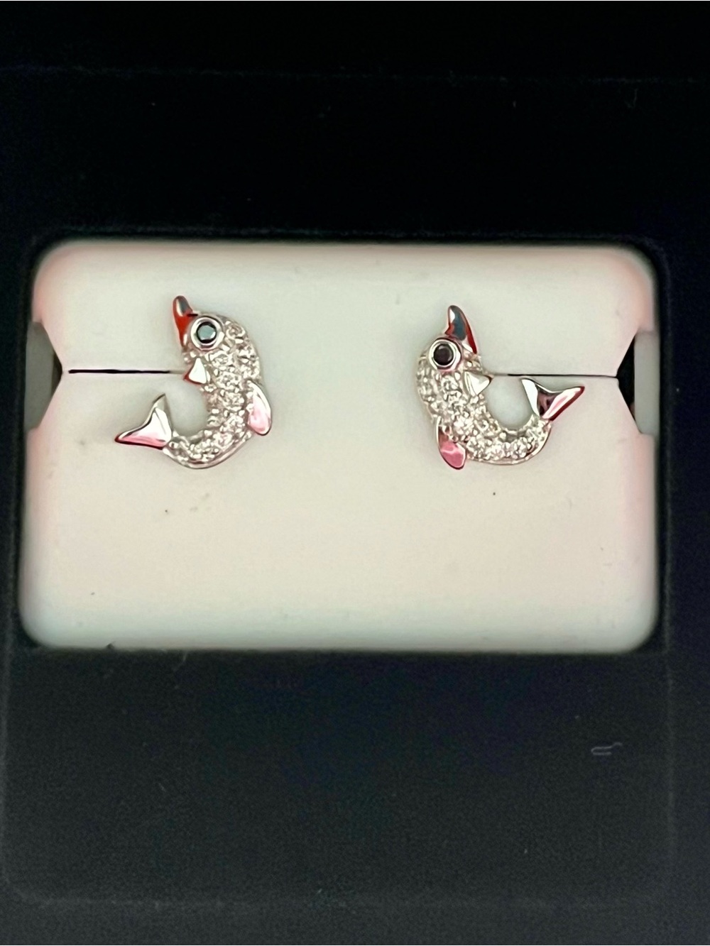 🆕 Sterling Silver & Moissanite Dolphin Stud Earrings - $200 retail